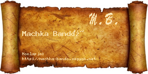 Machka Bandó névjegykártya